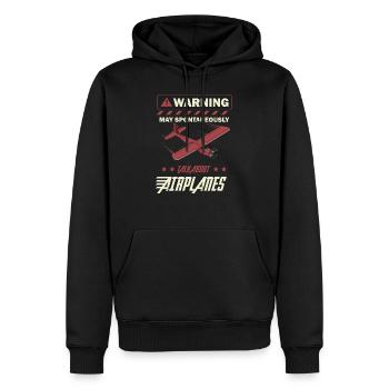 L'avertissement peut parler de pilote d'avion - Sweat à capuche Premium bio Homme - noir - Devant - Nico (187cm)