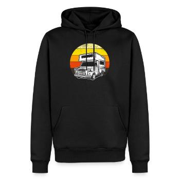 Camping-car camping-car - Sweat à capuche Premium bio Homme - noir - Devant - Nico (187cm)