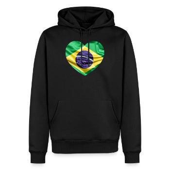 Brasilien Flagge - Männer Premium Bio Hoodie - Schwarz - Vorne - Nico (187cm)