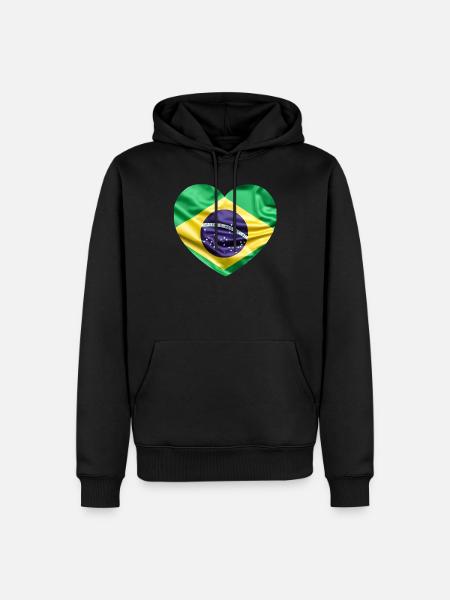 brazil flag - Men’s Premium Organic Hoodie - black