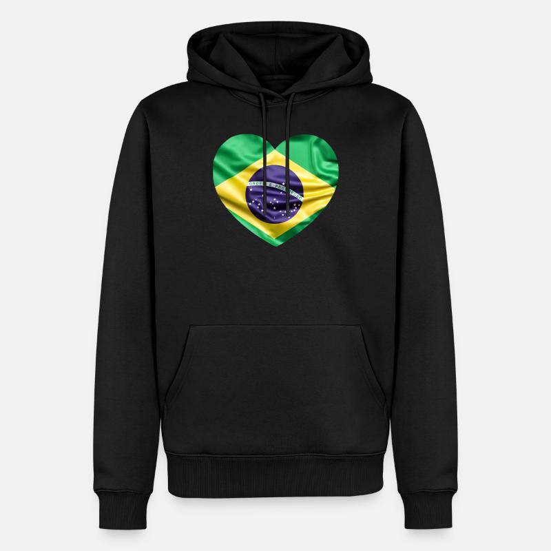 drapeau bresil - Sweat à capuche Premium bio Homme - noir