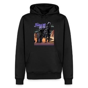 Cheval frison Cheval islandais - Sweat à capuche Premium bio Homme - noir - Devant - Nico (187cm)