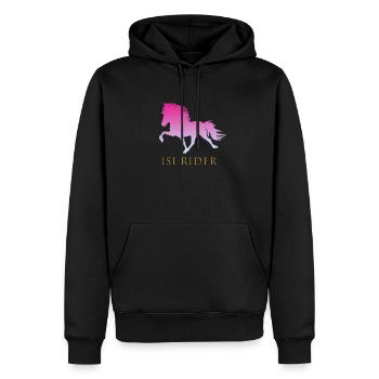 Cheval islandais - Sweat à capuche Premium bio Homme - noir - Devant - Nico (187cm)