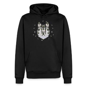 Wolf Wölfe Wolfsgesicht - Männer Premium Bio Hoodie - Schwarz - Vorne - Nico (187cm)