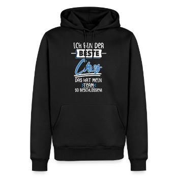 Ich Bin Der Beste Chef Hat Mein Team Beschlossen - Männer Premium Bio Hoodie - Schwarz - Vorne - Nico (187cm)