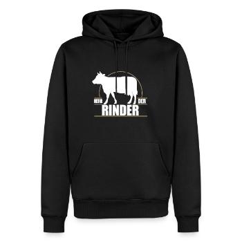 Herr der Rinder - Männer Premium Bio Hoodie - Schwarz - Vorne - Nico (187cm)