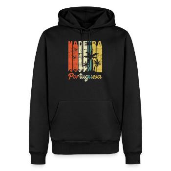 Retro Madeira Portugal Holiday Island Vintage - Men’s Premium Organic Hoodie - black - Front - Nico (187cm)