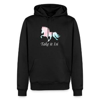 Cheval islandais - Sweat à capuche Premium bio Homme - noir - Devant - Nico (187cm)
