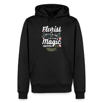 Florist Sunflower - Men’s Premium Organic Hoodie - black - Front - Nico (187cm)