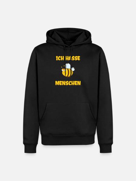 Ich Hasse Menschen Biene - Männer Premium Bio Hoodie - Schwarz