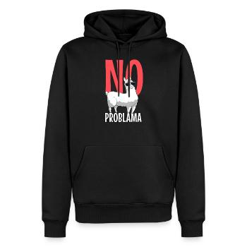 Llama - Männer Premium Bio Hoodie - Schwarz - Vorne - Nico (187cm)