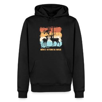 Drohne Drohnen fliegen Rehkitzrettung - Männer Premium Bio Hoodie - Schwarz - Vorne - Nico (187cm)