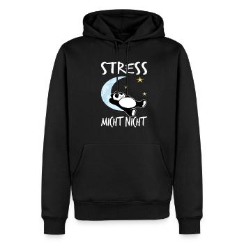 Stress mich nicht Humor Faultier Sprüche Hetze - Männer Premium Bio Hoodie - Schwarz - Vorne - Nico (187cm)