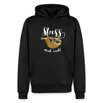 Stress mich nicht Humor Faultier Sprüche Hetze - Männer Premium Bio Hoodie - Schwarz - Vorne - Nico (187cm)