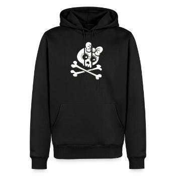 Süßes Totenkopf Shirt für Partys im Graffiti Style - Männer Premium Bio Hoodie - Schwarz - Vorne - Nico (187cm)
