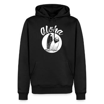 Surfeur Aloha surfeur - Sweat à capuche Premium bio Homme - noir - Devant - Nico (187cm)