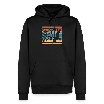 Norddeutsch - Apropos Möwe Möwie Noch Een - Männer Premium Bio Hoodie - Schwarz - Vorne - Nico (187cm)