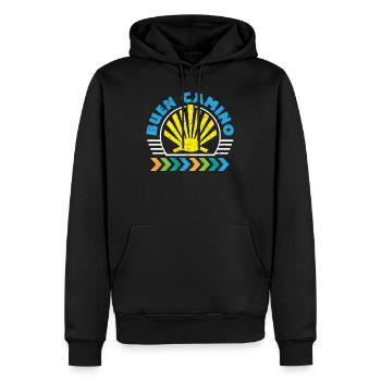 Der Jakobsweg Buen Camino | Küstenweg Pilger - Männer Premium Bio Hoodie - Schwarz - Vorne - Nico (187cm)