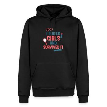 Fête des pères j'ai élevé des filles et y ai survécu 3 - Sweat à capuche Premium bio Homme - noir - Devant - Nico (187cm)