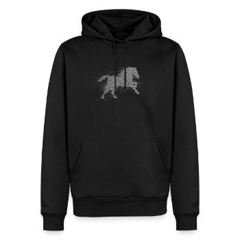 Horse - Männer Premium Bio Hoodie - Schwarz - Vorne - Nico (187cm)