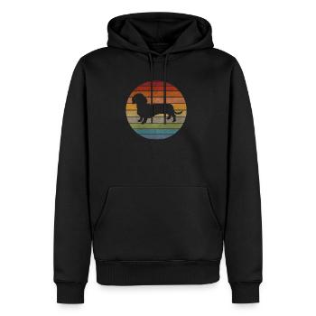 Vintage Dackel Design - Hunde Design - Männer Premium Bio Hoodie - Schwarz - Vorne - Nico (187cm)
