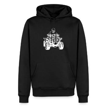 Quad - Männer Premium Bio Hoodie - Schwarz - Vorne - Nico (187cm)