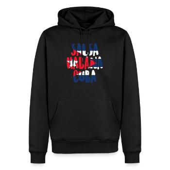 Salsa La Havane Cuba - Sweat à capuche Premium bio Homme - noir - Devant - Nico (187cm)