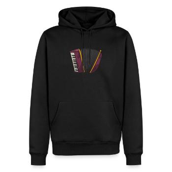 Accordéon - Sweat à capuche Premium bio Homme - noir - Devant - Nico (187cm)