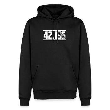 42,195 Marathon coureurs de jogging - Sweat à capuche Premium bio Homme - noir - Devant - Nico (187cm)