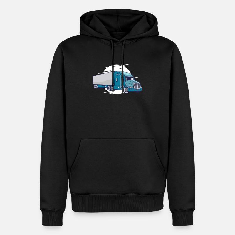 LKW - Männer Premium Bio Hoodie - Schwarz