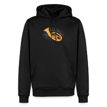 Tenorhorn - Männer Premium Bio Hoodie - Schwarz - Vorne - Nico (187cm)
