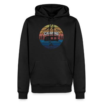 Camping hobby camping caravane caravane cadeau - Sweat à capuche Premium bio Homme - noir - Devant - Nico (187cm)