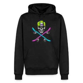 Patinage Patins à roulettes - Sweat à capuche Premium bio Homme - noir - Devant - Nico (187cm)