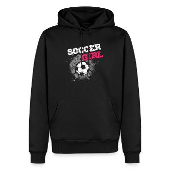 Fan de football soccer girl - Sweat à capuche Premium bio Homme - noir - Devant - Nico (187cm)