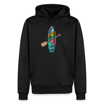SUP Stand up paddle board - Sweat à capuche Premium bio Homme - noir - Devant - Nico (187cm)
