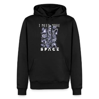 J'AI BESOIN DE PLUS D'ESPACE - science-fiction spatiale - Sweat à capuche Premium bio Homme - noir - Devant - Nico (187cm)