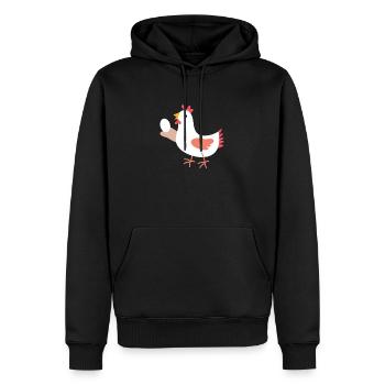 poulet - Sweat à capuche Premium bio Homme - noir - Devant - Nico (187cm)