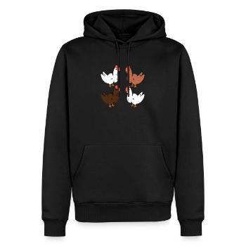 poulet - Sweat à capuche Premium bio Homme - noir - Devant - Nico (187cm)