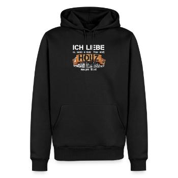 Holz Baum Bäume Forstwirt Geschenk Wald Kettensäge - Männer Premium Bio Hoodie - Schwarz - Vorne - Nico (187cm)