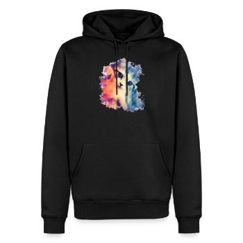 Baby cat t-shirt, baby cat t-shirts - Men’s Premium Organic Hoodie - black - Front - Nico (187cm)