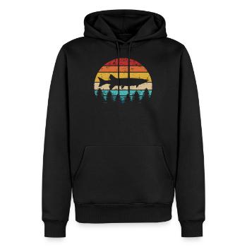 Hecht - Männer Premium Bio Hoodie - Schwarz - Vorne - Nico (187cm)