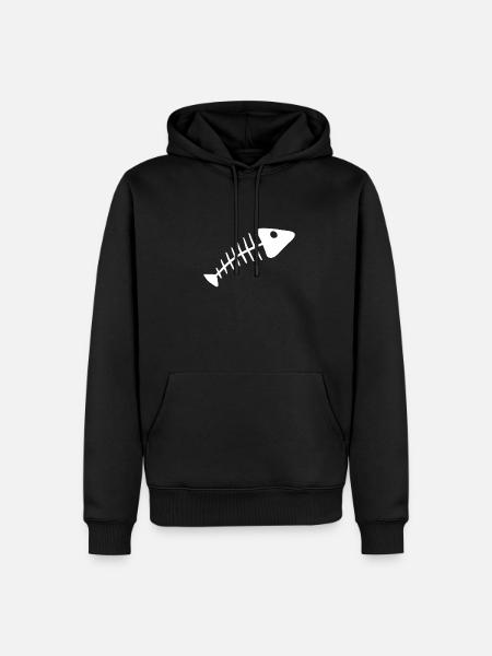 Fischskelett Fischgerippe - Männer Premium Bio Hoodie - Schwarz