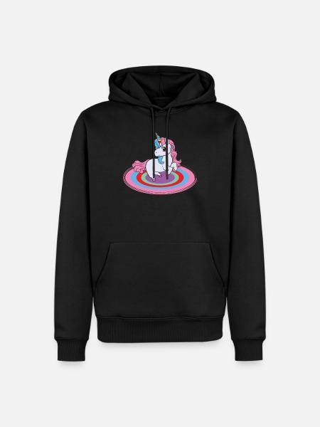 Einhorn Einhörner - Männer Premium Bio Hoodie - Schwarz