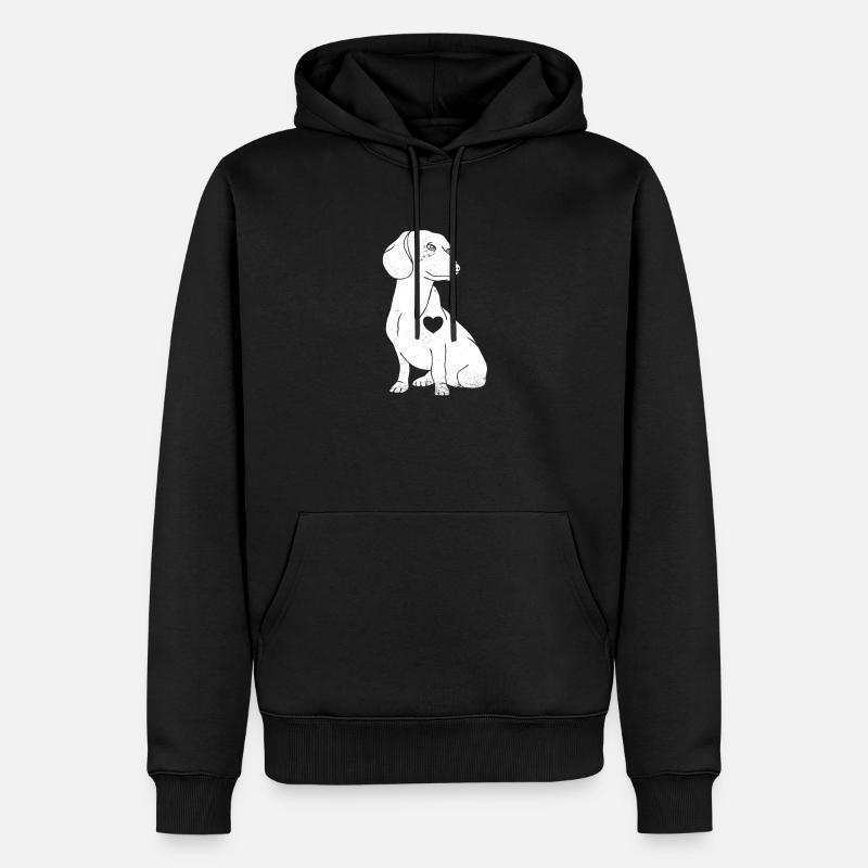 Teckels - Sweat à capuche Premium bio Homme - noir