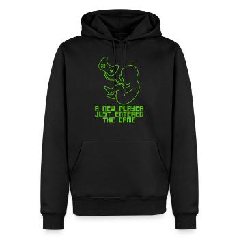 Un nouveau joueur juste entered the game - Sweat à capuche Premium bio Homme - noir - Devant - Nico (187cm)