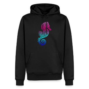 Cadeau d'animaux marins hippocampes pour aquarium - Sweat à capuche Premium bio Homme - noir - Devant - Nico (187cm)