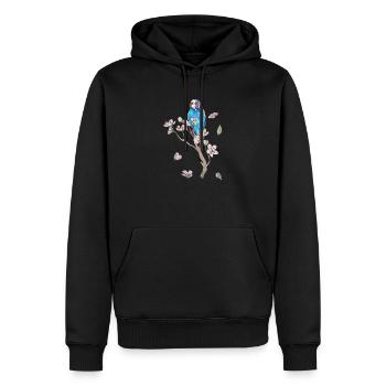 Idée cadeau perruche perruche cockatiel - Sweat à capuche Premium bio Homme - noir - Devant - Nico (187cm)