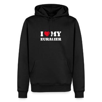 J'aime mon eurasier - Sweat à capuche Premium bio Homme - noir - Devant - Nico (187cm)