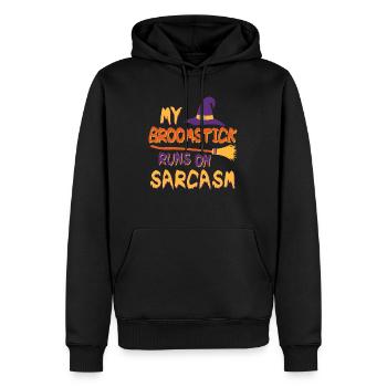 Mon balai fonctionne en costume d'Halloween sarcasme - Sweat à capuche Premium bio Homme - noir - Devant - Nico (187cm)