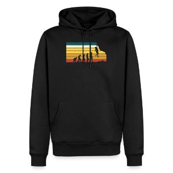 Climbing rock climbing evolution vintage - Men’s Premium Organic Hoodie - black - Front - Nico (187cm)